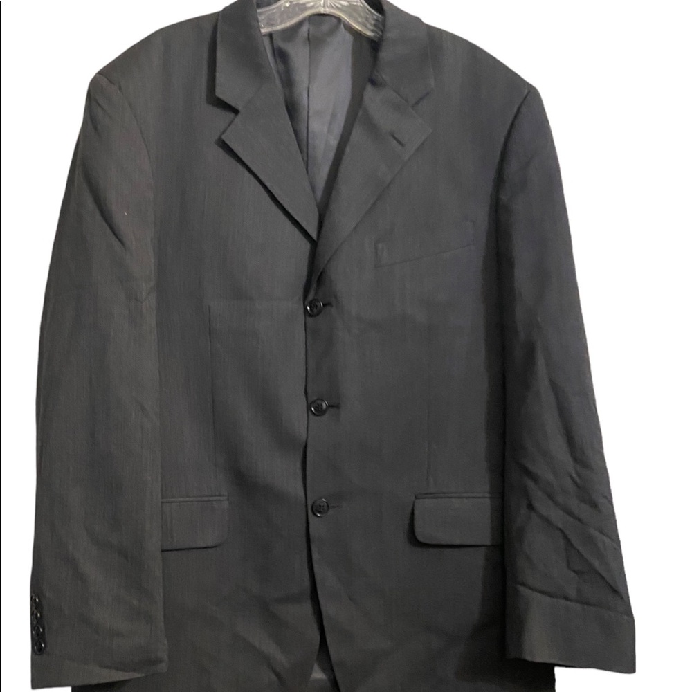 Jones New York lined grey mens 3 button suit jacket blazer Large